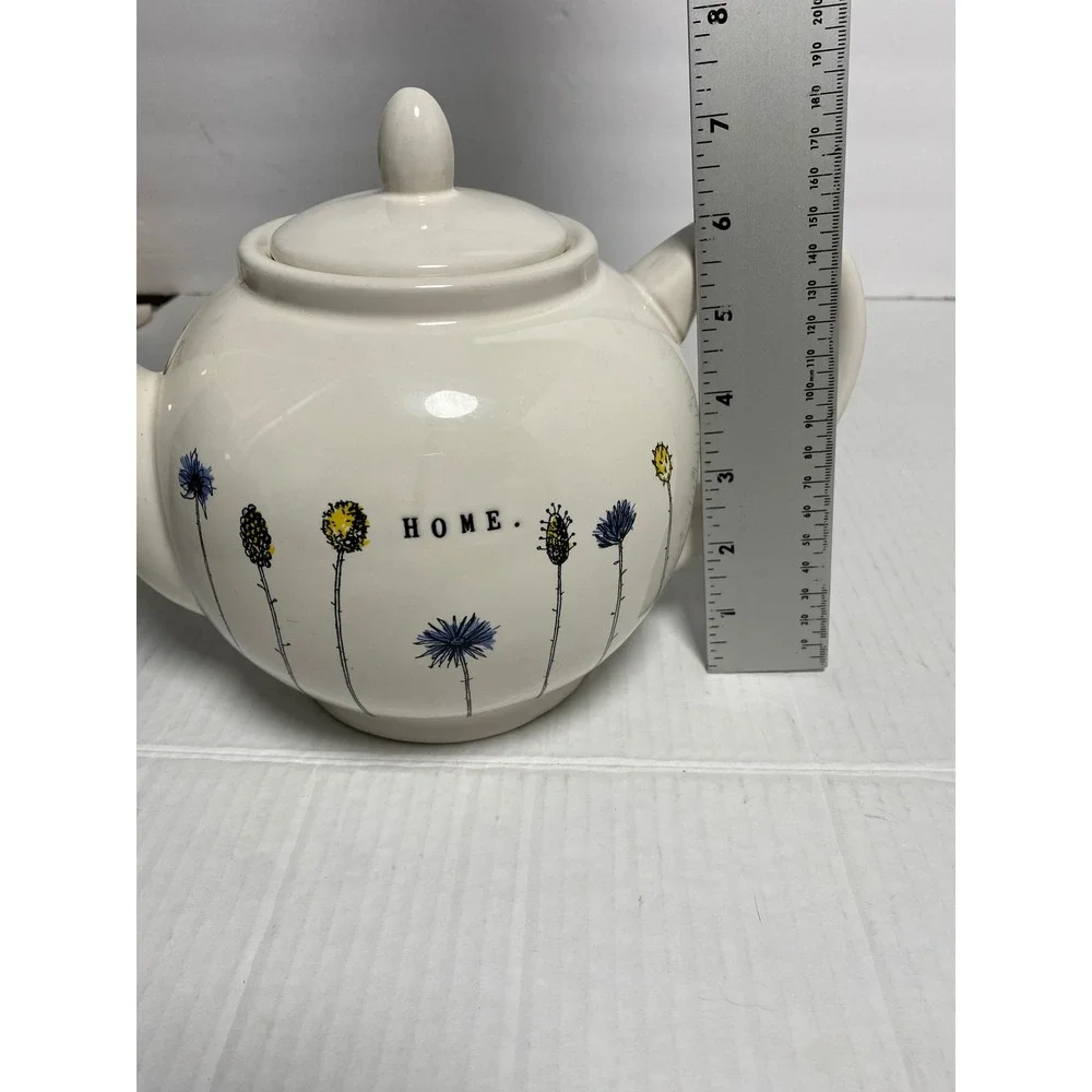 Rae Dunn Home Wildflower Teapot Artisan‎ Collection by Magenta Cream Floral Lid